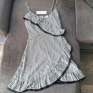BB Dakota gingham dress black trim